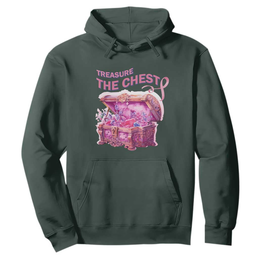 Breast Cancer Support Hoodie Treasure The Chest Crystal Diamond Pink Ribbon