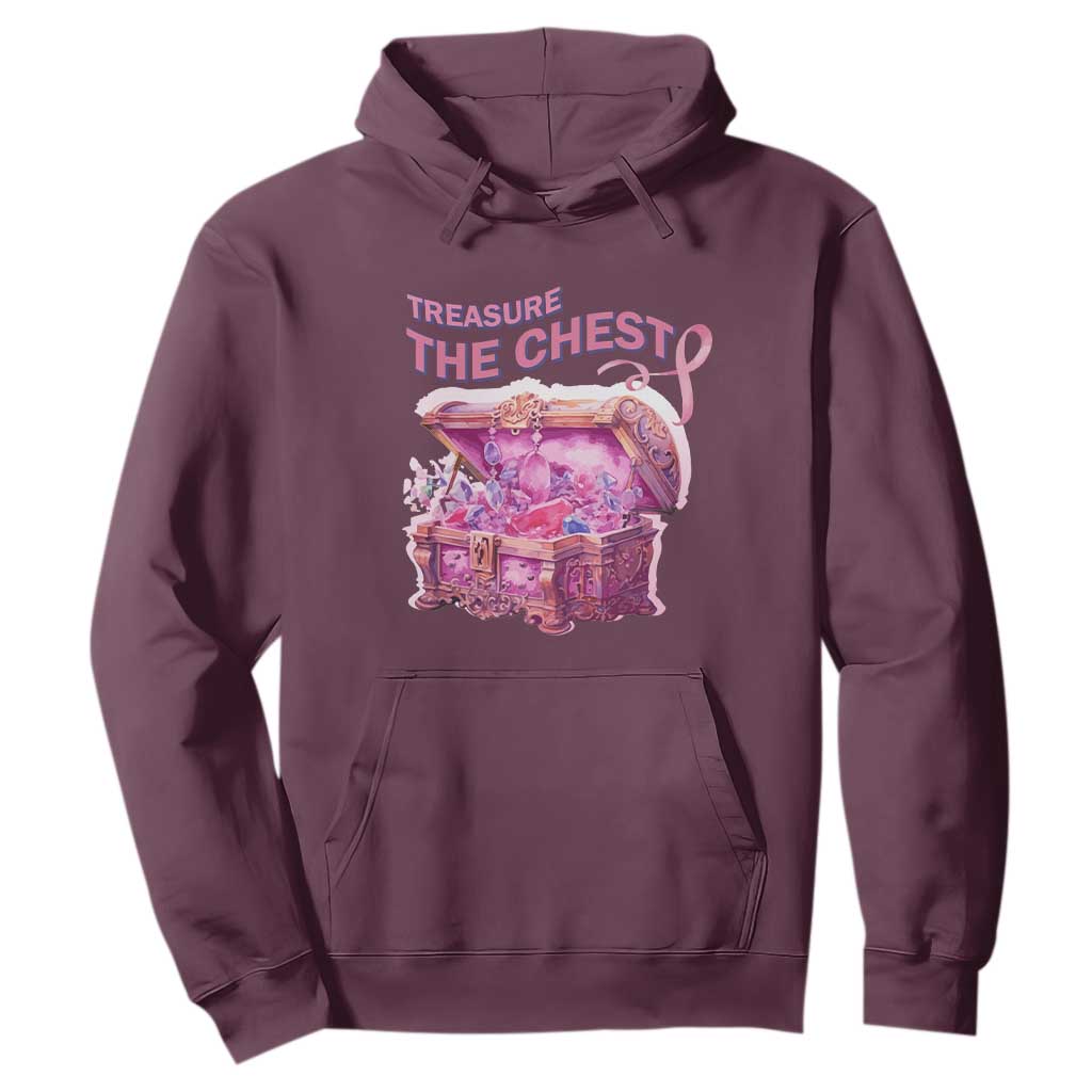 Breast Cancer Support Hoodie Treasure The Chest Crystal Diamond Pink Ribbon