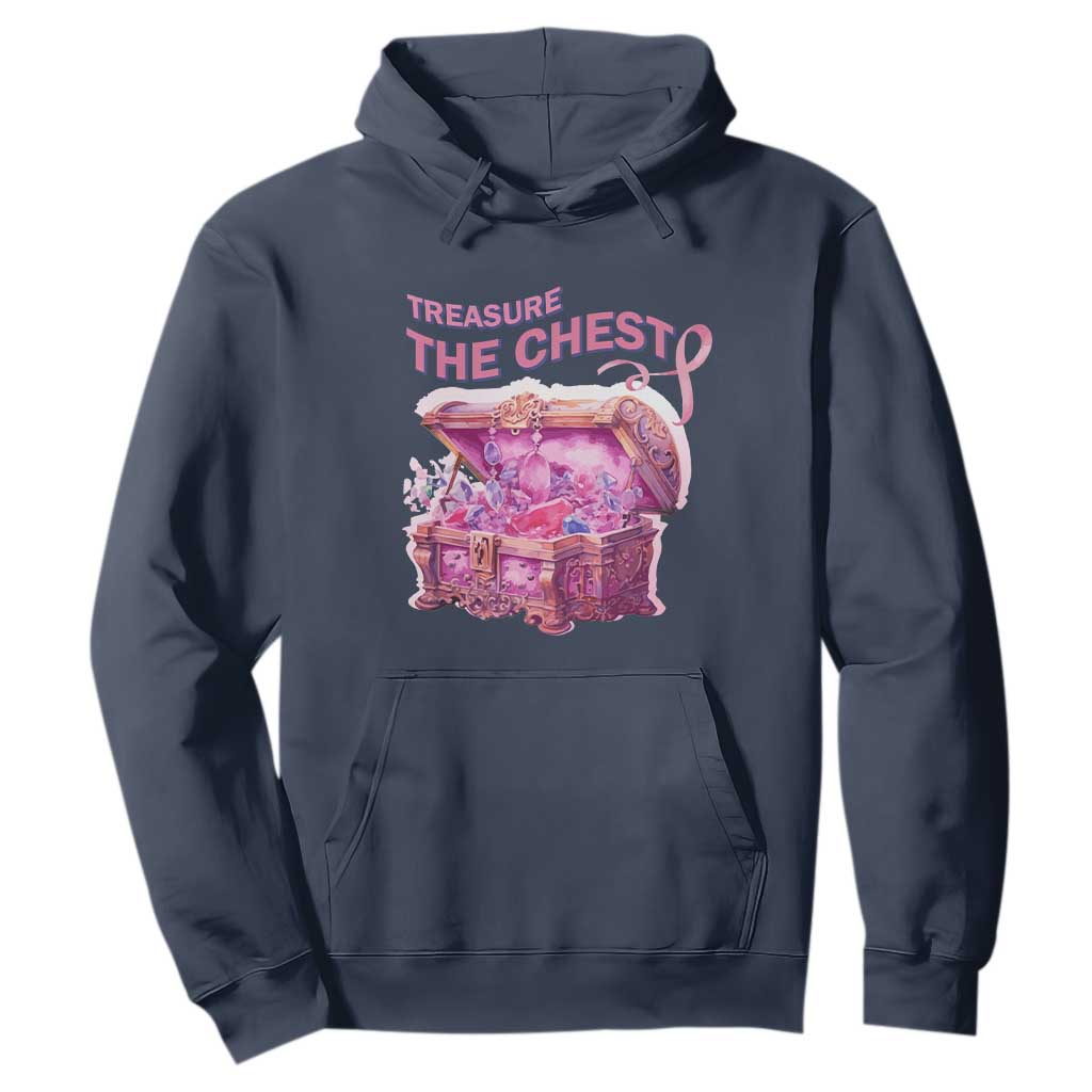 Breast Cancer Support Hoodie Treasure The Chest Crystal Diamond Pink Ribbon