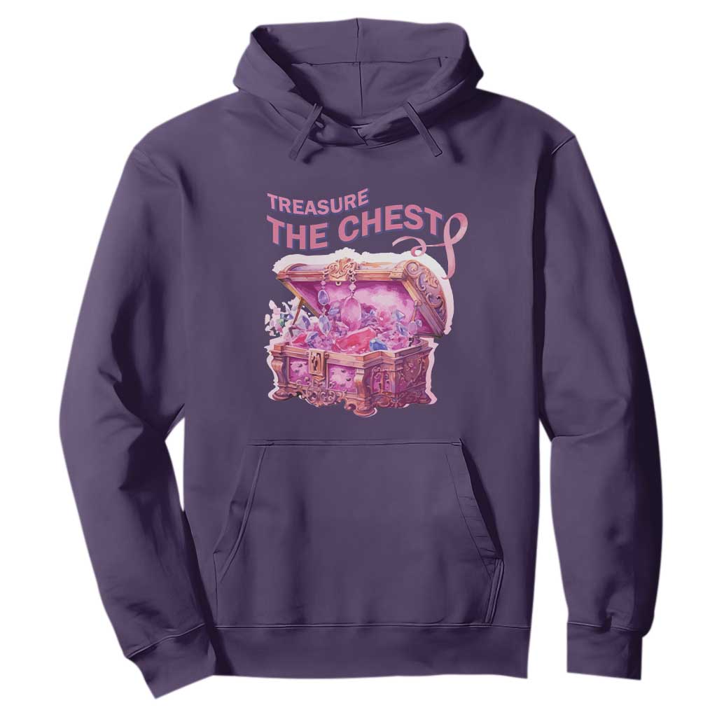 Breast Cancer Support Hoodie Treasure The Chest Crystal Diamond Pink Ribbon