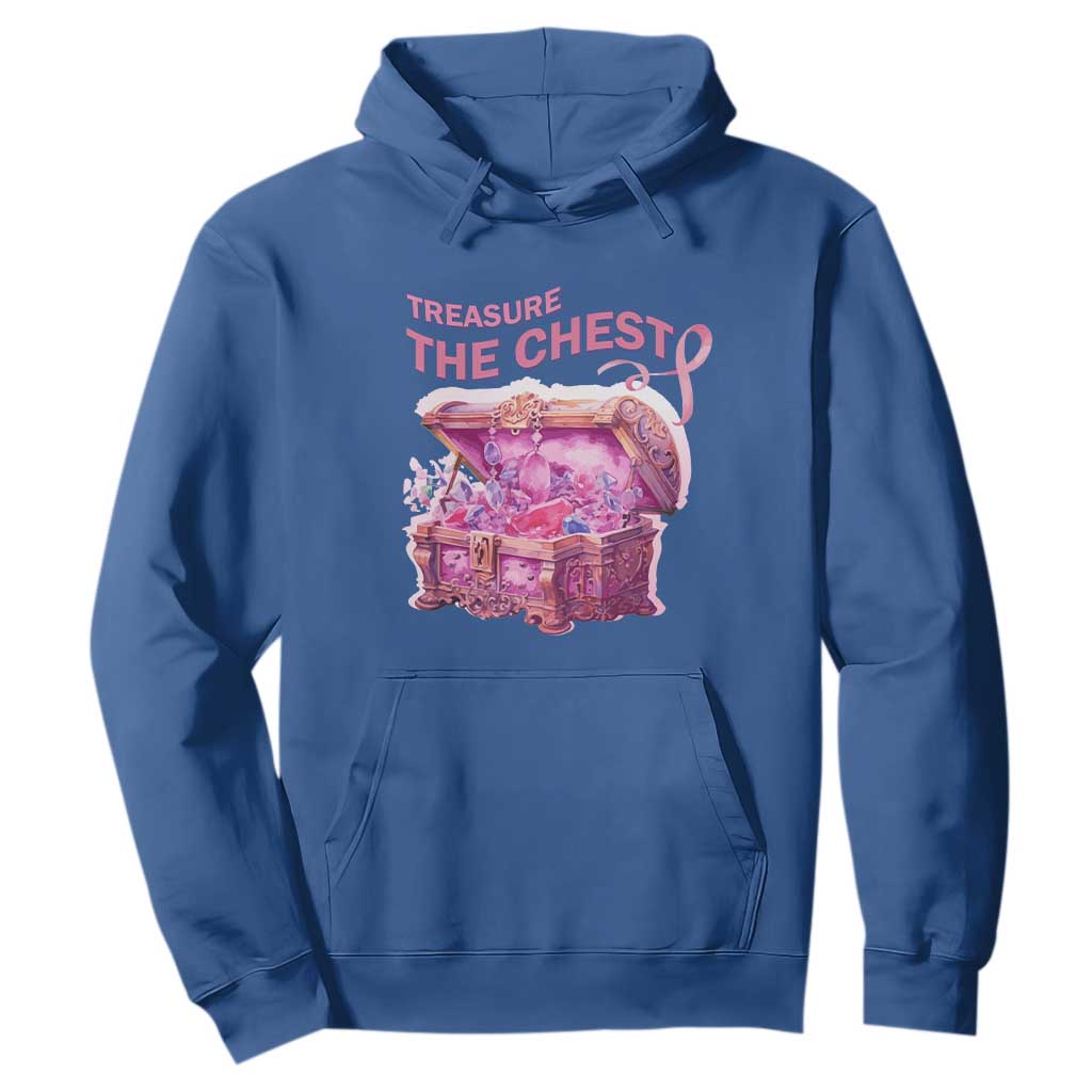 Breast Cancer Support Hoodie Treasure The Chest Crystal Diamond Pink Ribbon