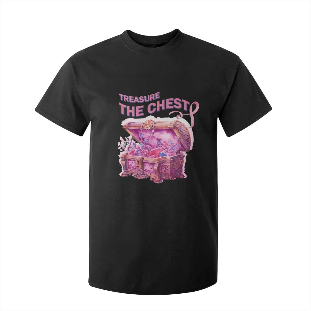 Breast Cancer Support T Shirt For Kid Treasure The Chest Crystal Diamond Pink Ribbon