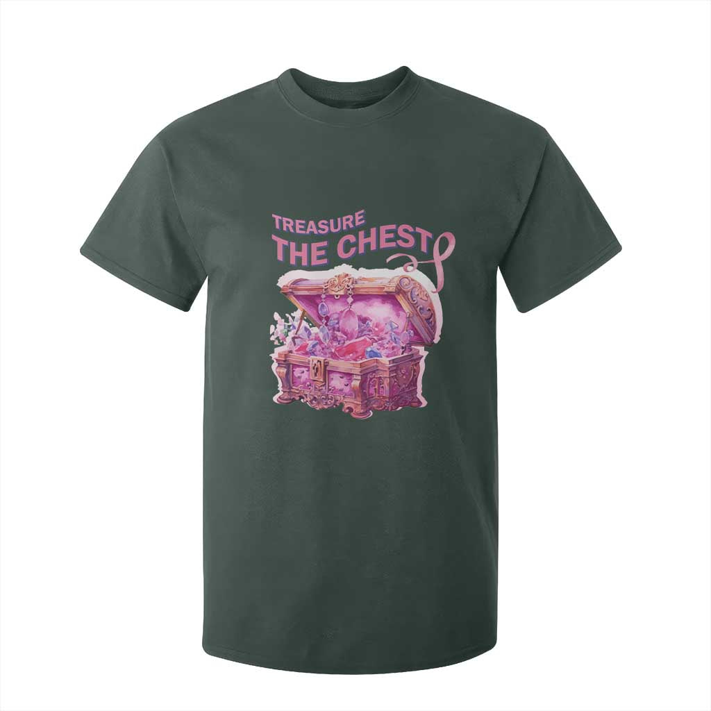 Breast Cancer Support T Shirt For Kid Treasure The Chest Crystal Diamond Pink Ribbon