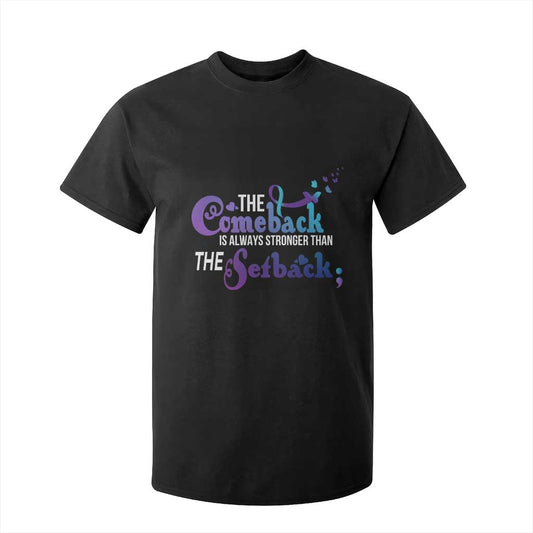Suicide Prevention Support T Shirt For Kid The Comeback Is Always Stronger Than The Setback Semicolon