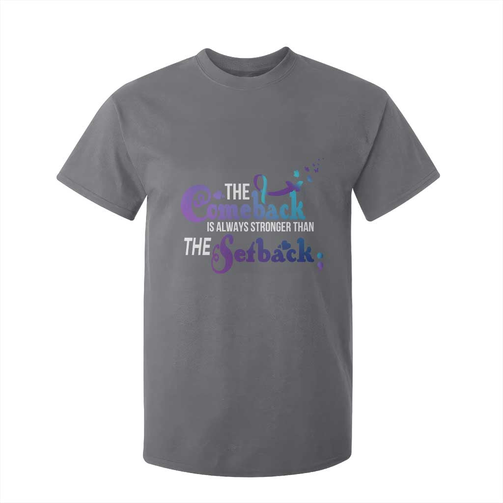 Suicide Prevention Support T Shirt For Kid The Comeback Is Always Stronger Than The Setback Semicolon