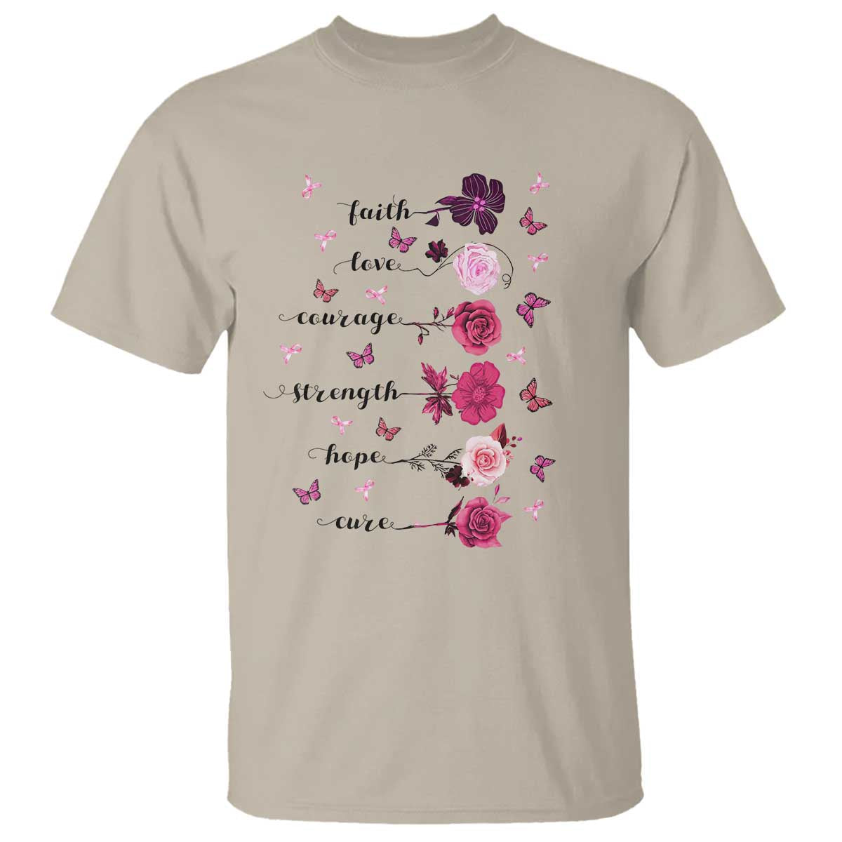 breast-cancer-awareness-t-shirt-faith-love-courage-strength-hope-cure-pink-flower-roses-butterfly