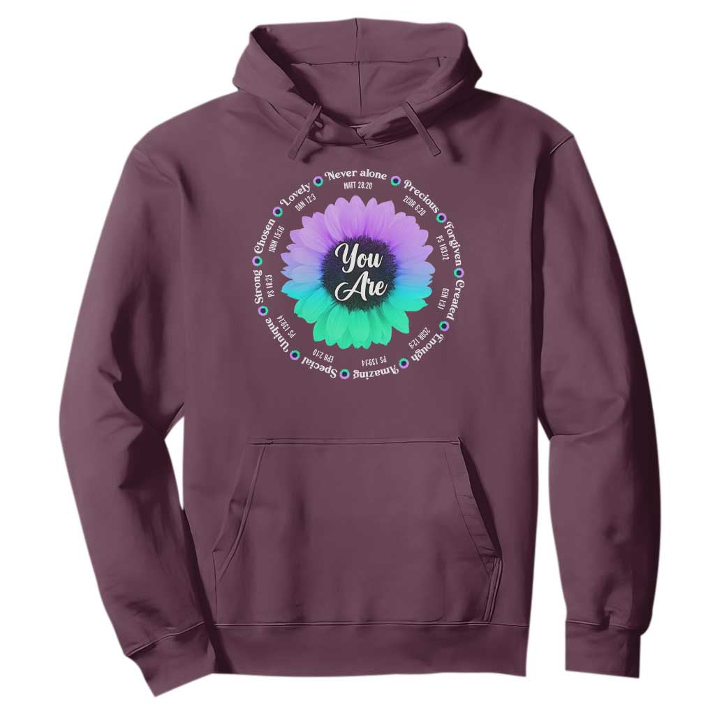 Suicide Prevention Support Hoodie You Are Never Alone Enough Amazing Special Strong Lovely Sunflower
