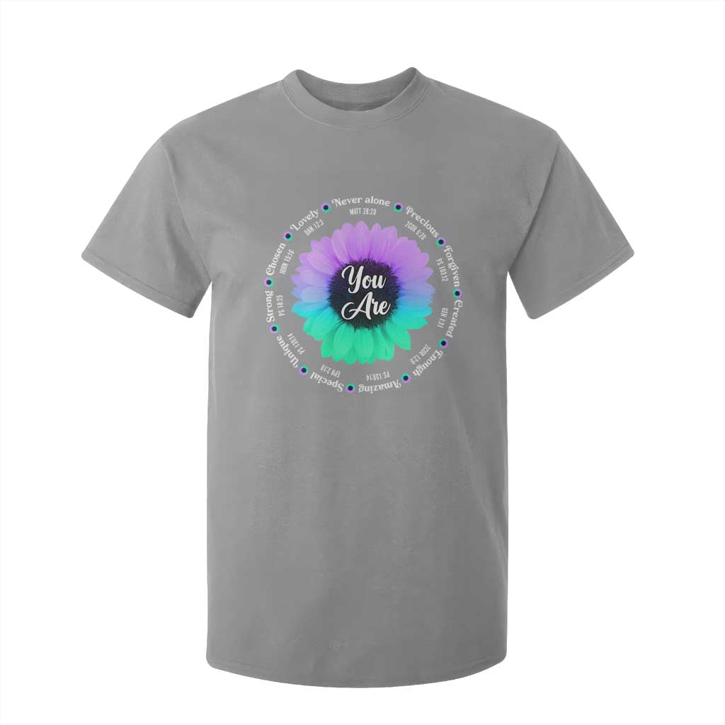 Suicide Prevention Support T Shirt For Kid You Are Never Alone Enough Amazing Special Strong Lovely Sunflower