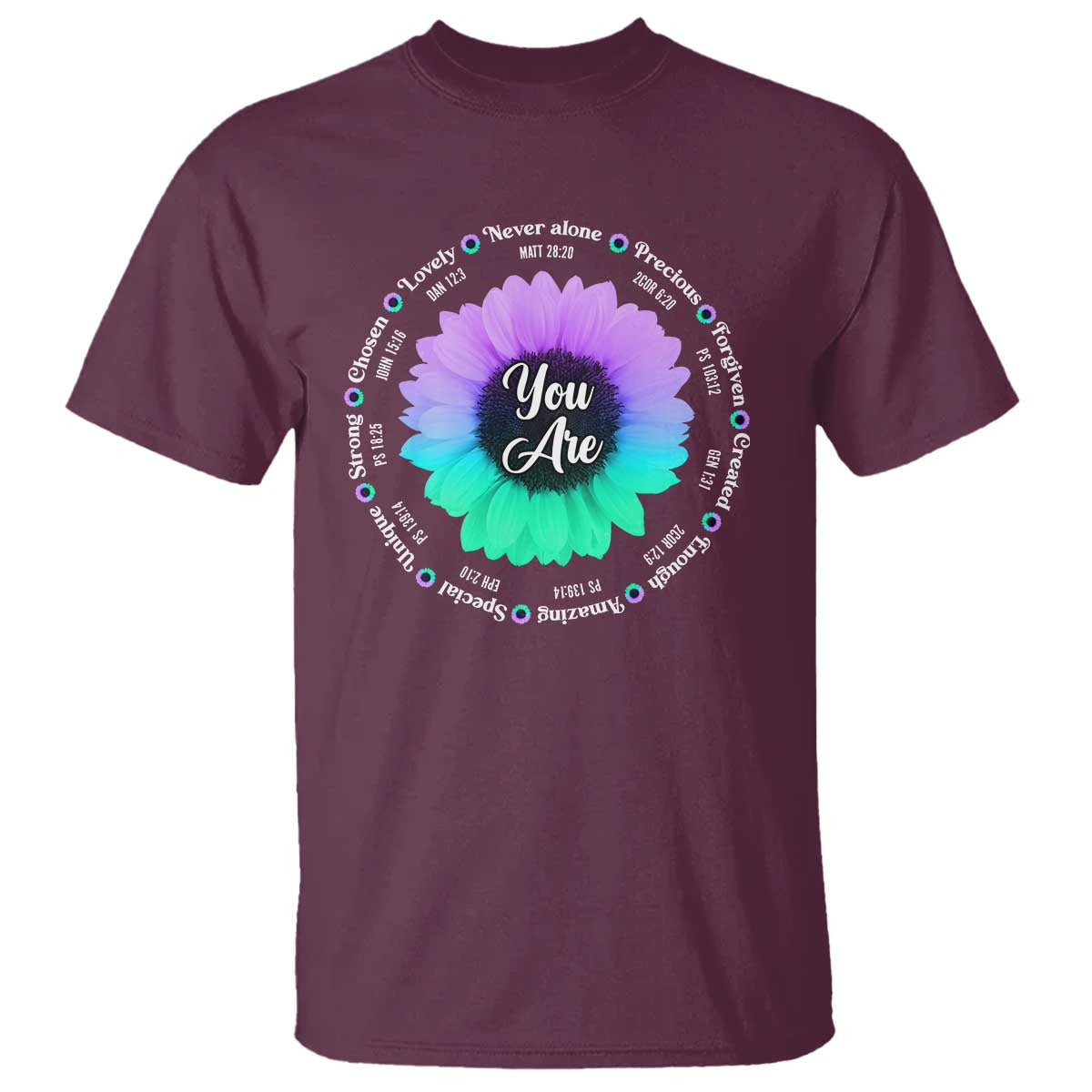 Suicide Prevention Support T Shirt You Are Never Alone Enough Amazing Special Strong Lovely Sunflower