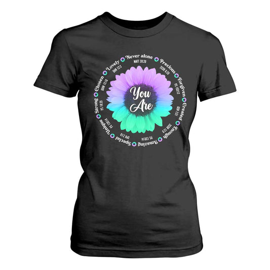 Suicide Prevention Support T Shirt For Women You Are Never Alone Enough Amazing Special Strong Lovely Sunflower