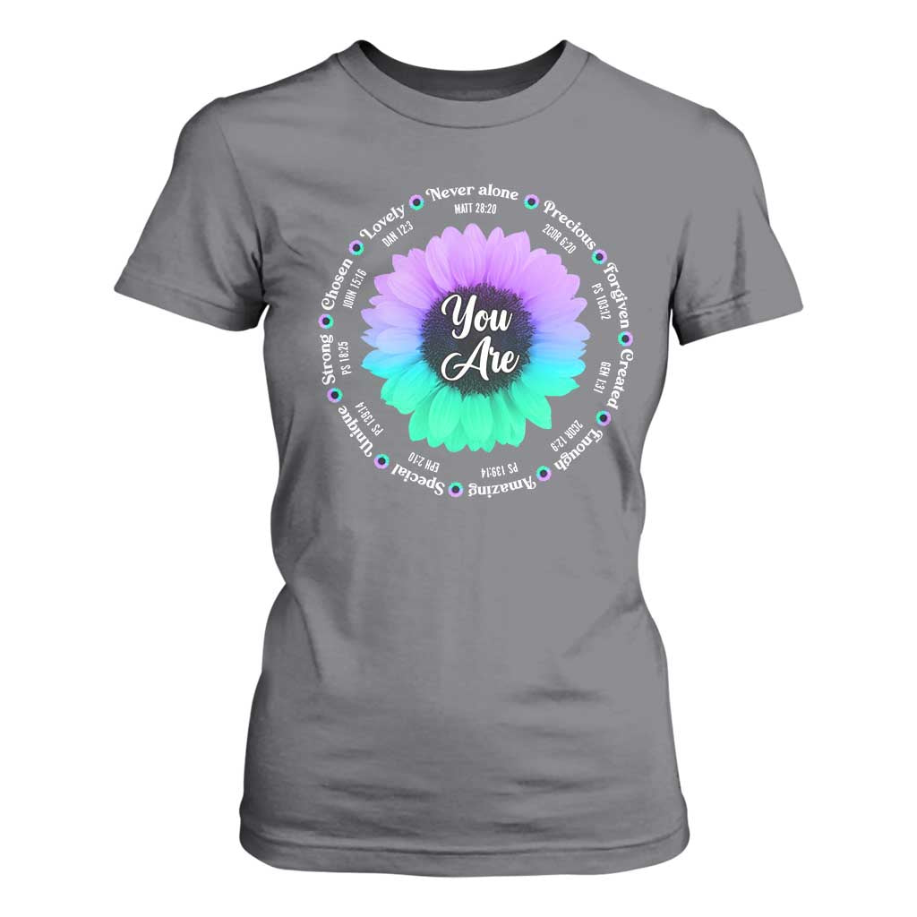 Suicide Prevention Support T Shirt For Women You Are Never Alone Enough Amazing Special Strong Lovely Sunflower