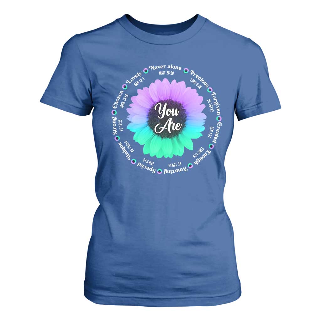 Suicide Prevention Support T Shirt For Women You Are Never Alone Enough Amazing Special Strong Lovely Sunflower