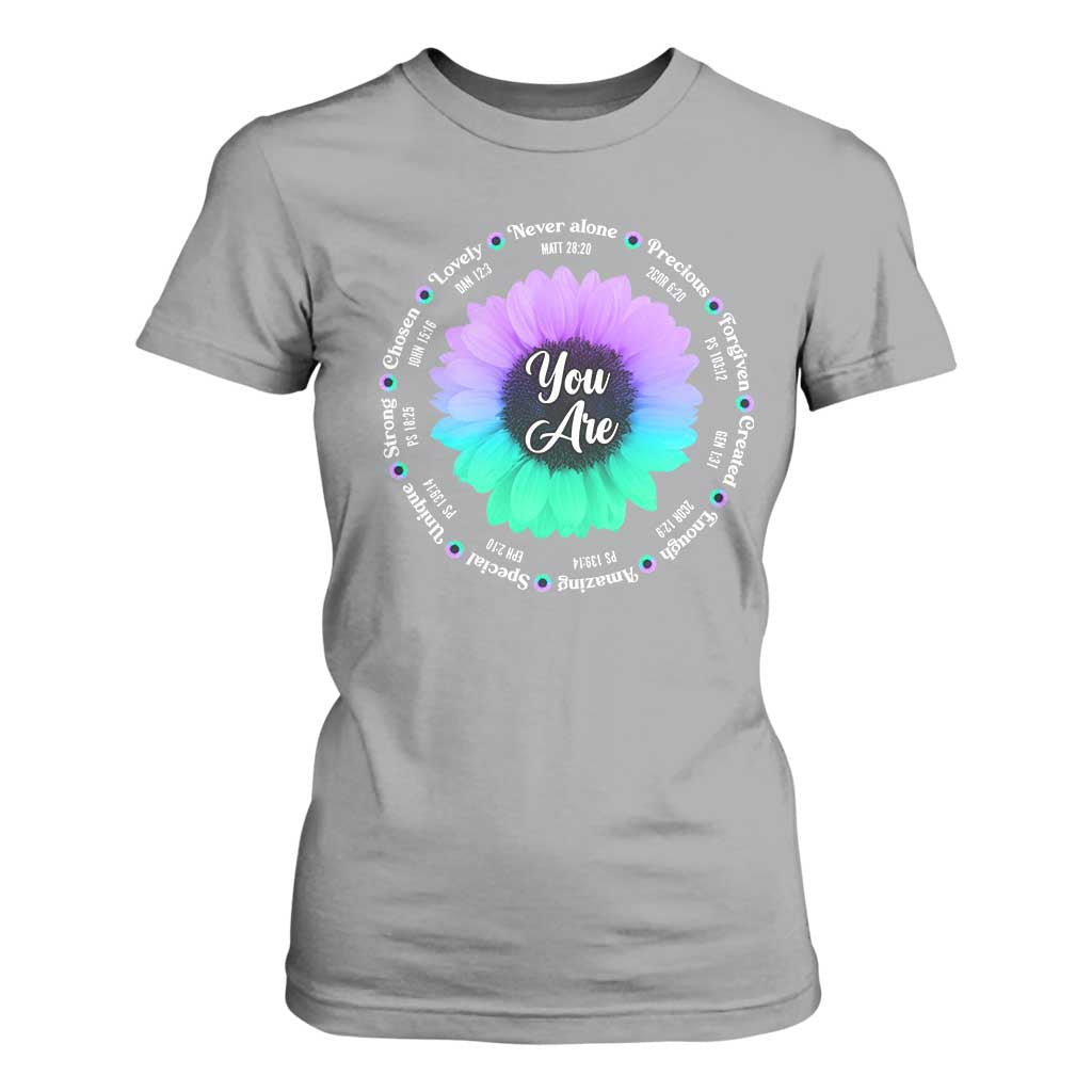 Suicide Prevention Support T Shirt For Women You Are Never Alone Enough Amazing Special Strong Lovely Sunflower