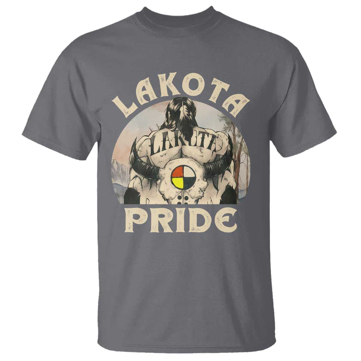 native-american-t-shirt-lakota-pride-medicine-wheel-cow-skull