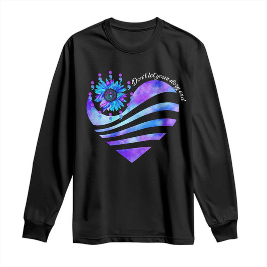 Suicide Prevention Support Long Sleeve Shirt Don't Let Your Story End Heart Semicolon Sunflower