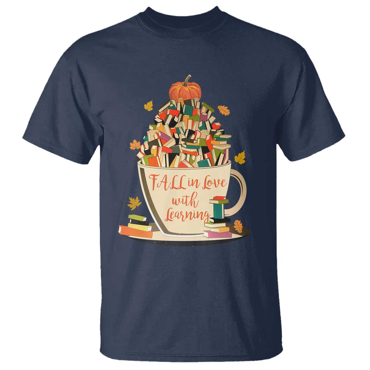 funny-teacher-t-shirt-fall-in-love-with-learning-autumn-pumpkin-reading-thanksgiving