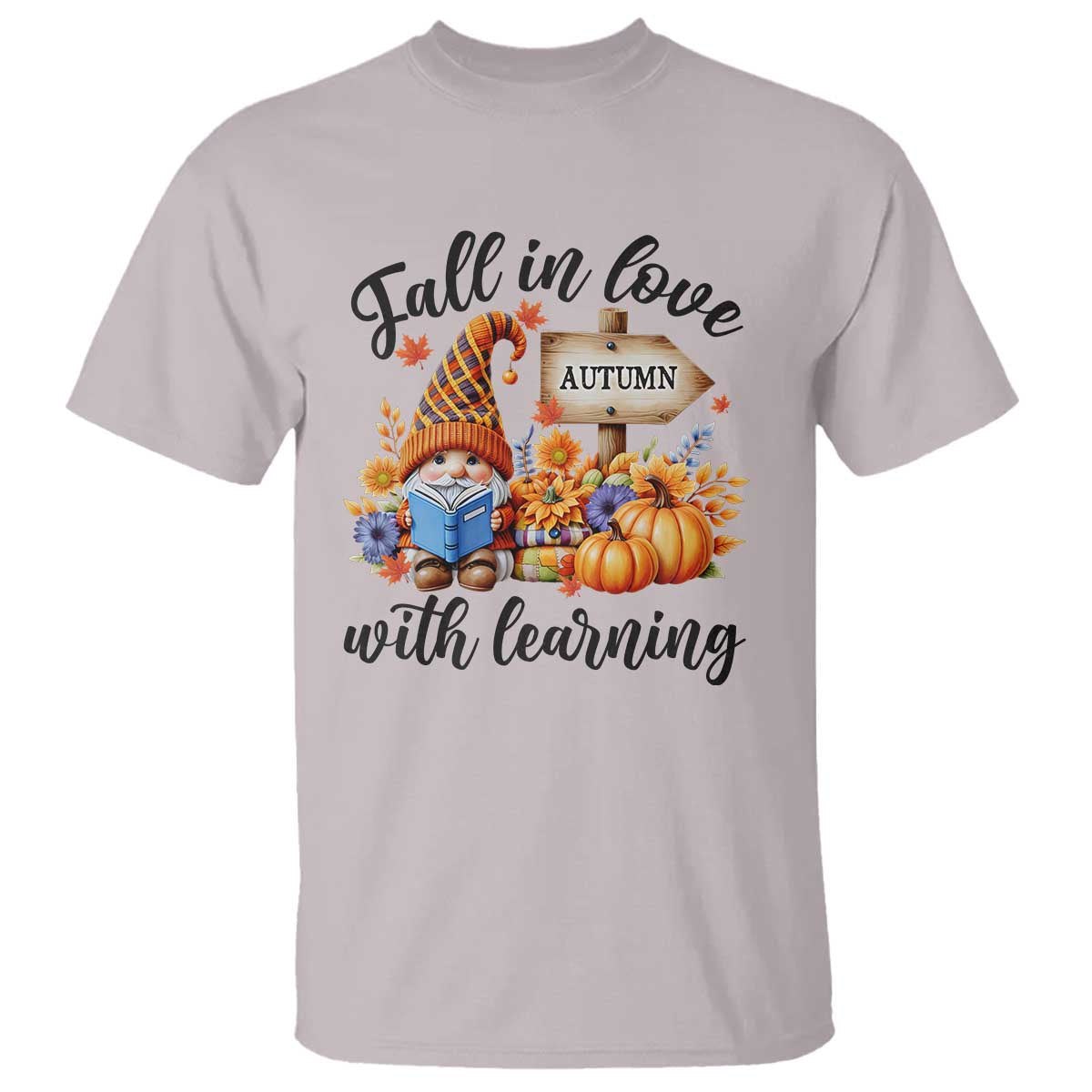 funny-teacher-t-shirt-fall-in-love-with-learning-autumn-pumpkin-reading-thanksgiving-gnome