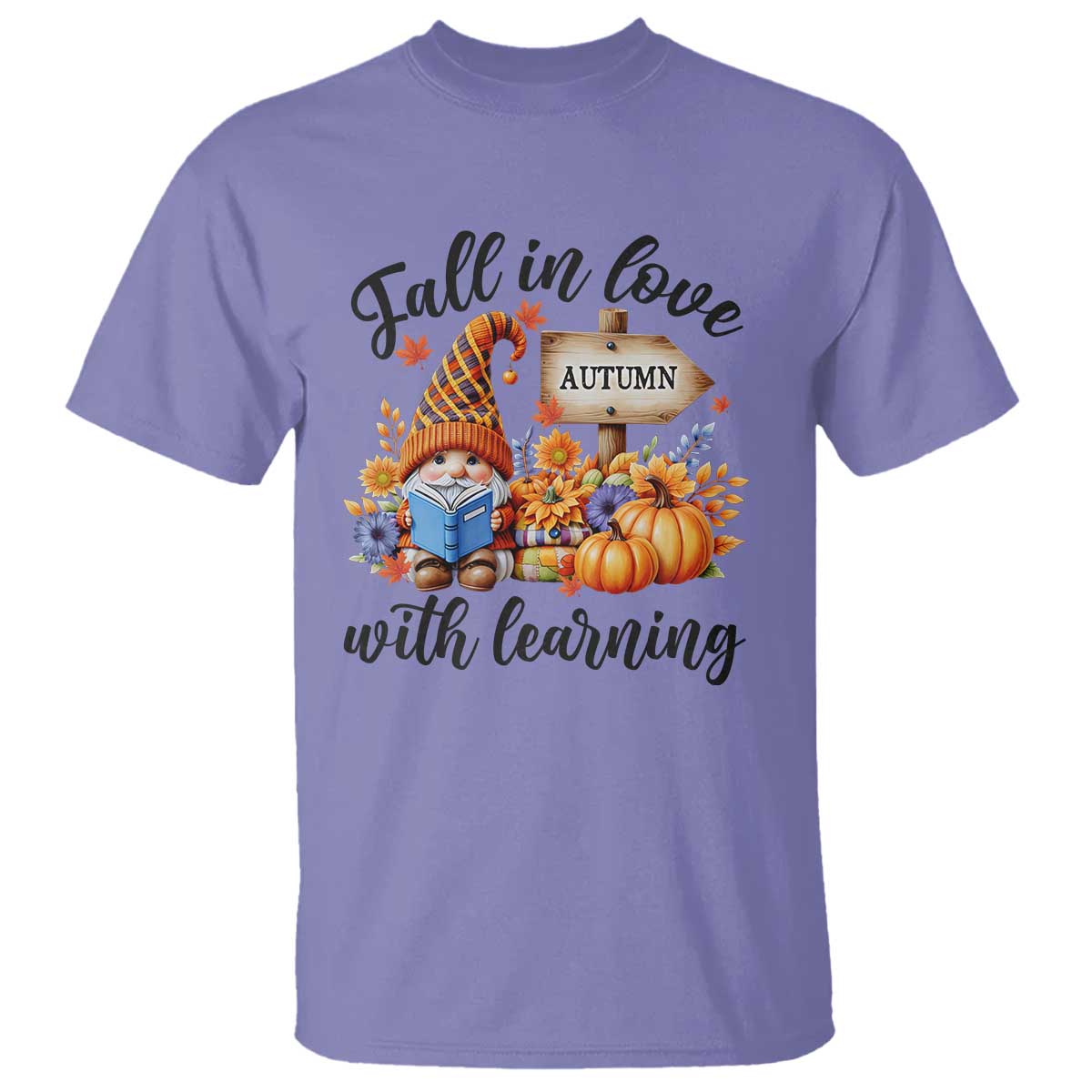 funny-teacher-t-shirt-fall-in-love-with-learning-autumn-pumpkin-reading-thanksgiving-gnome