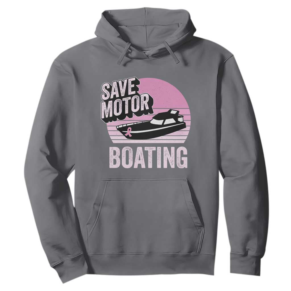 Funny Save Motor Boating Hoodie Breast Cancer Pink Ribbon