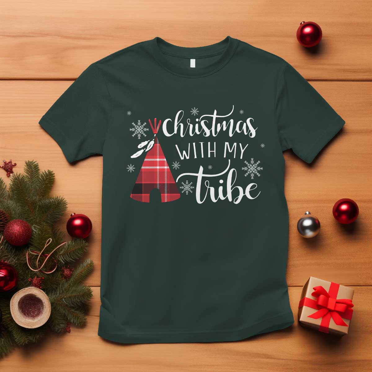 funny-christmas-native-american-t-shirt-christmas-with-my-tribes