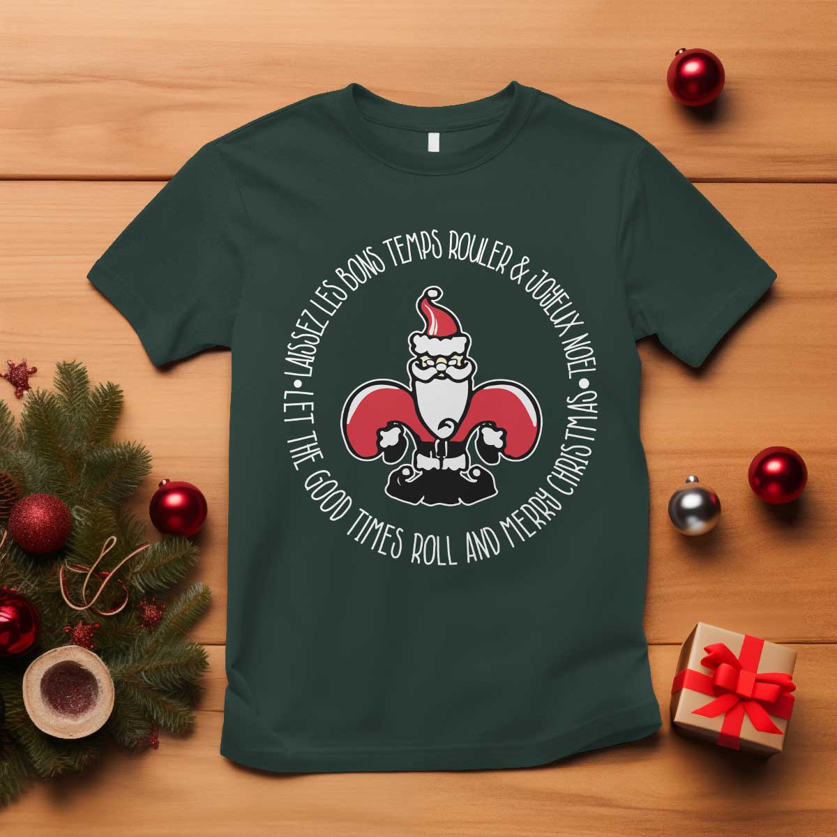 funny-cajun-louisiana-christmas-t-shirt-laissez-les-bons-temps-rouler-joyeux-merry-christmas-santa-saint-symbol