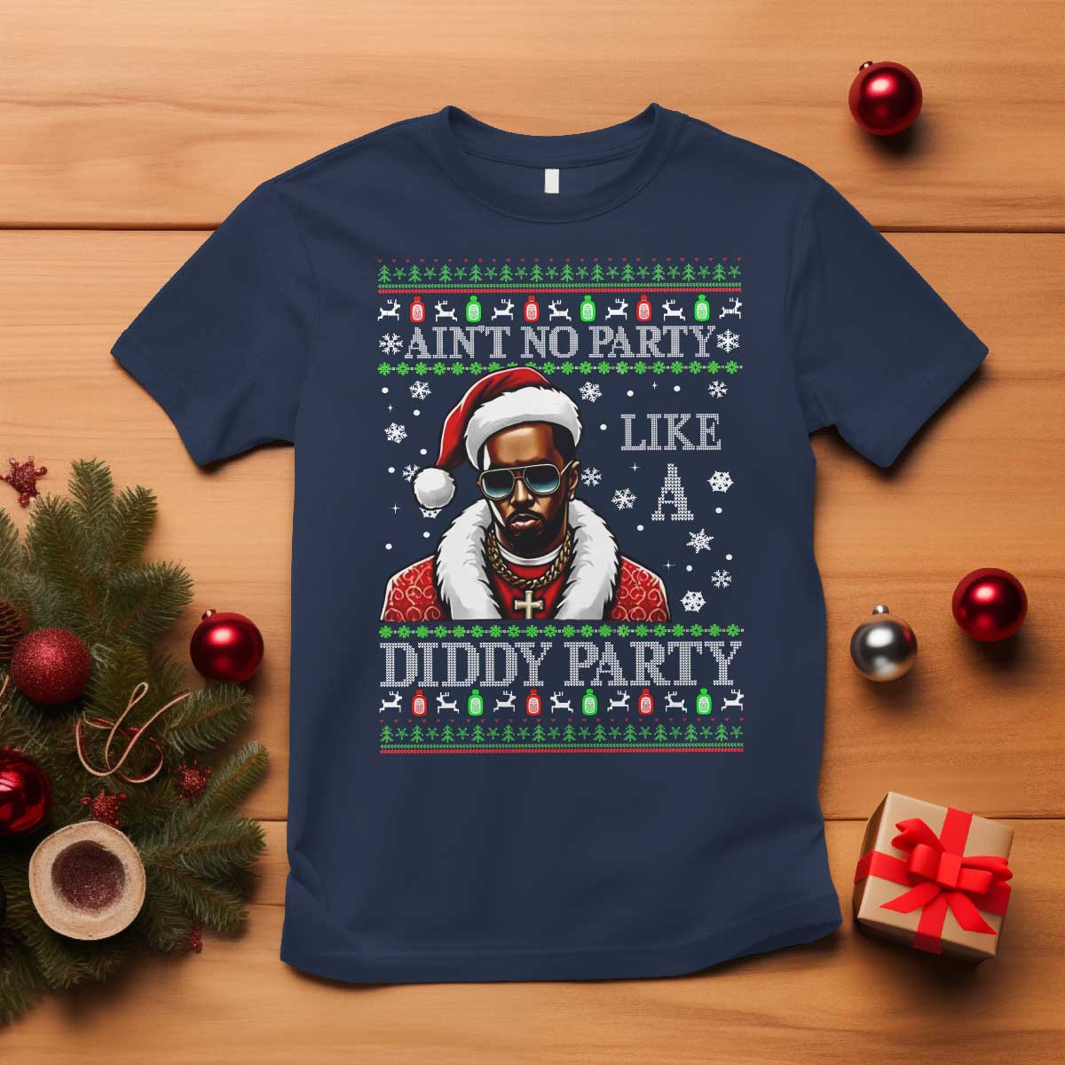 funny-dirty-santa-diddy-christmas-t-shirt-aint-no-party-like-a-diddy-party