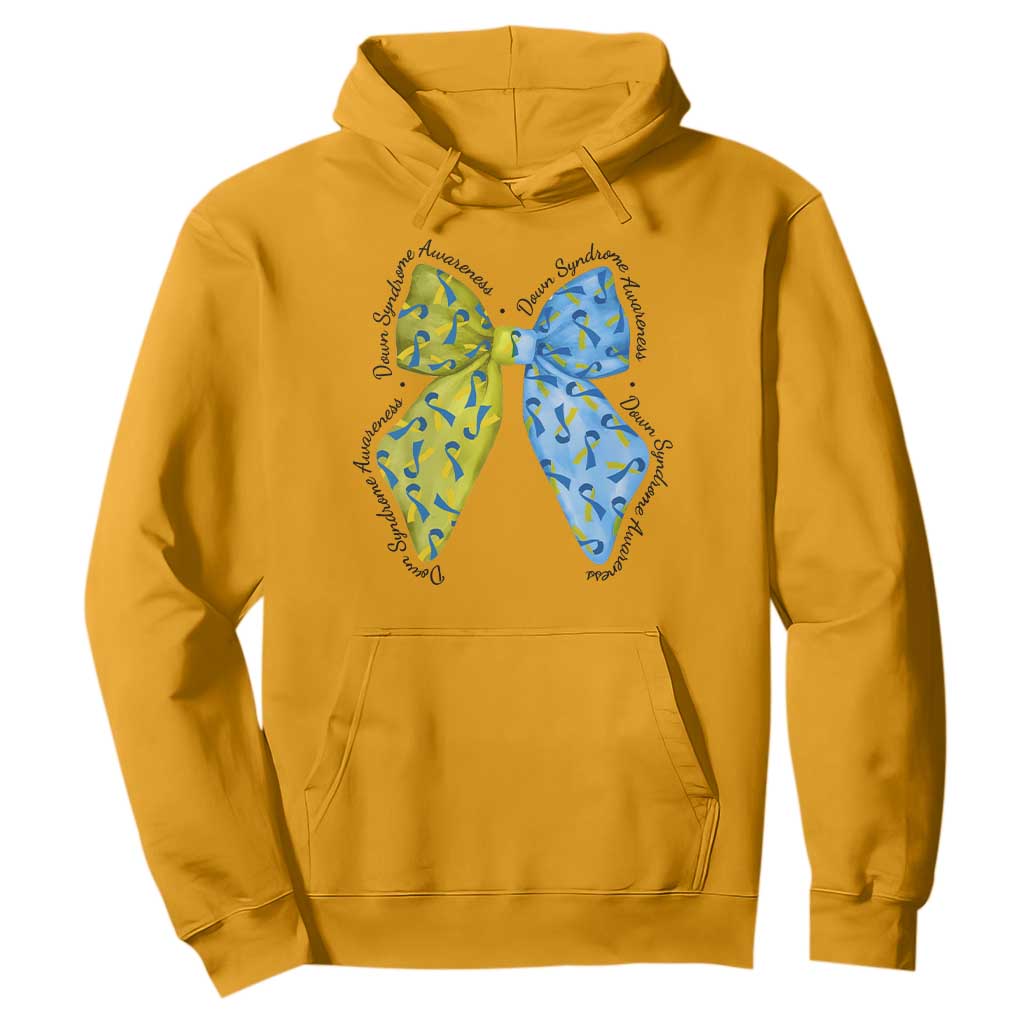 Down Syndrome Support Coquette Bow Ribbon Hoodie