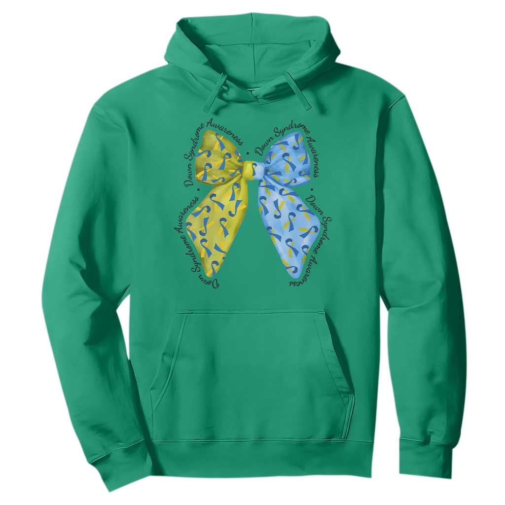 Down Syndrome Support Coquette Bow Ribbon Hoodie