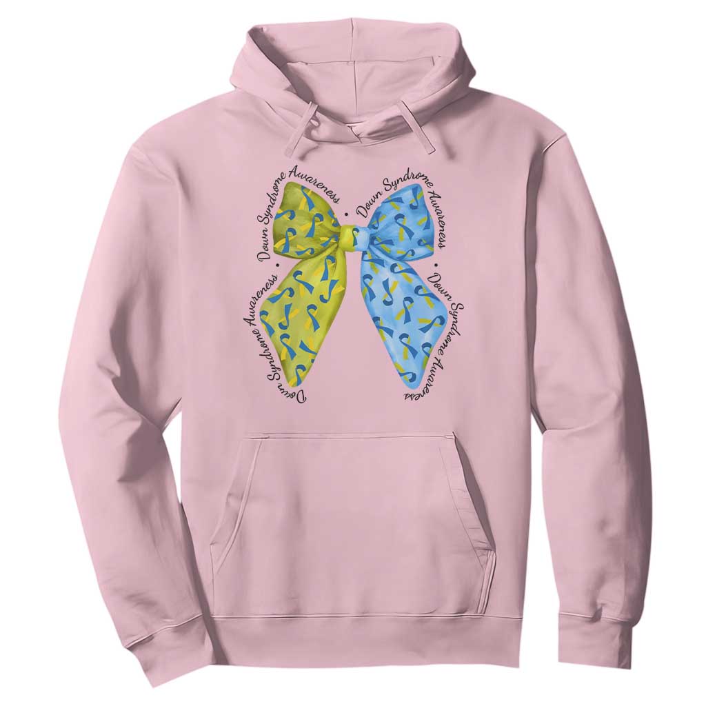 Down Syndrome Support Coquette Bow Ribbon Hoodie