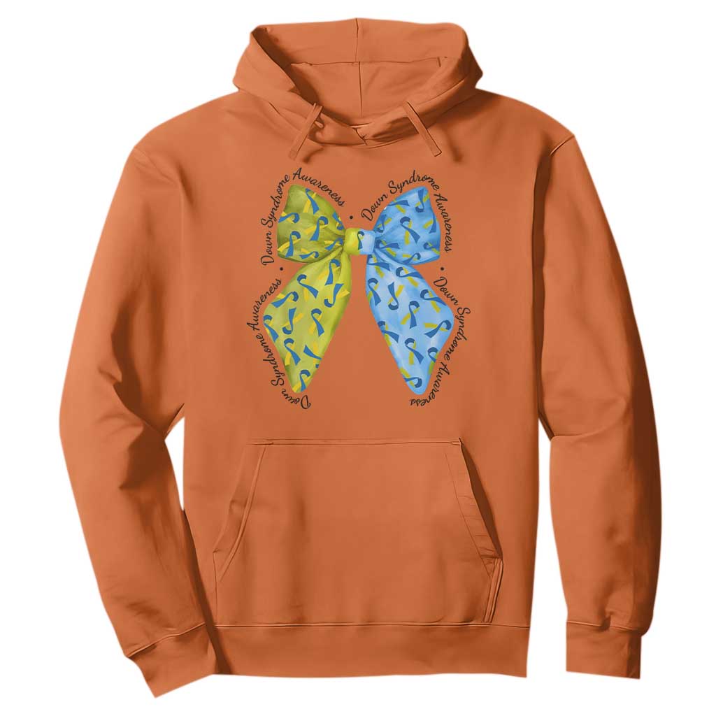 Down Syndrome Support Coquette Bow Ribbon Hoodie