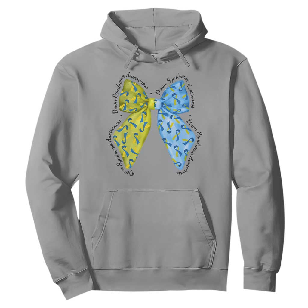 Down Syndrome Support Coquette Bow Ribbon Hoodie
