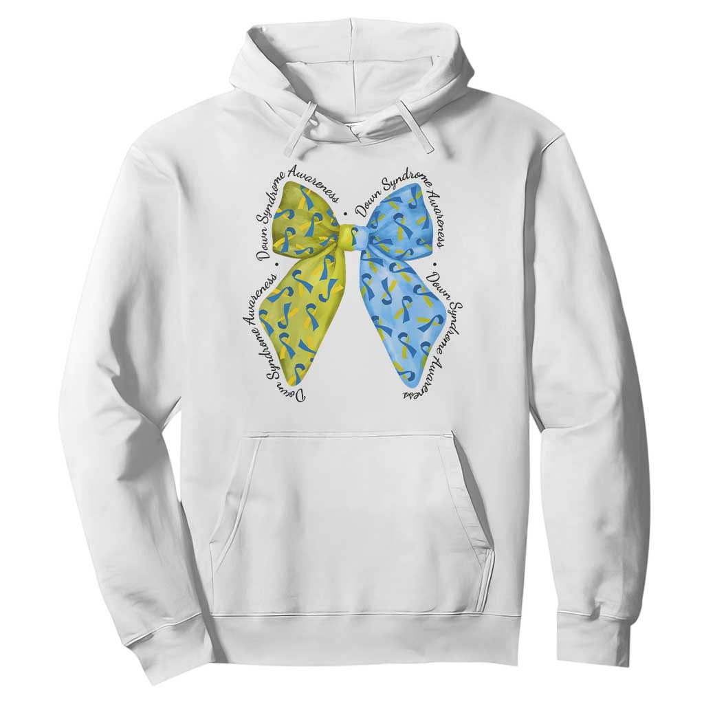 Down Syndrome Support Coquette Bow Ribbon Hoodie