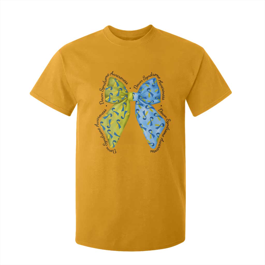 Down Syndrome Support Coquette Bow Ribbon T Shirt For Kid