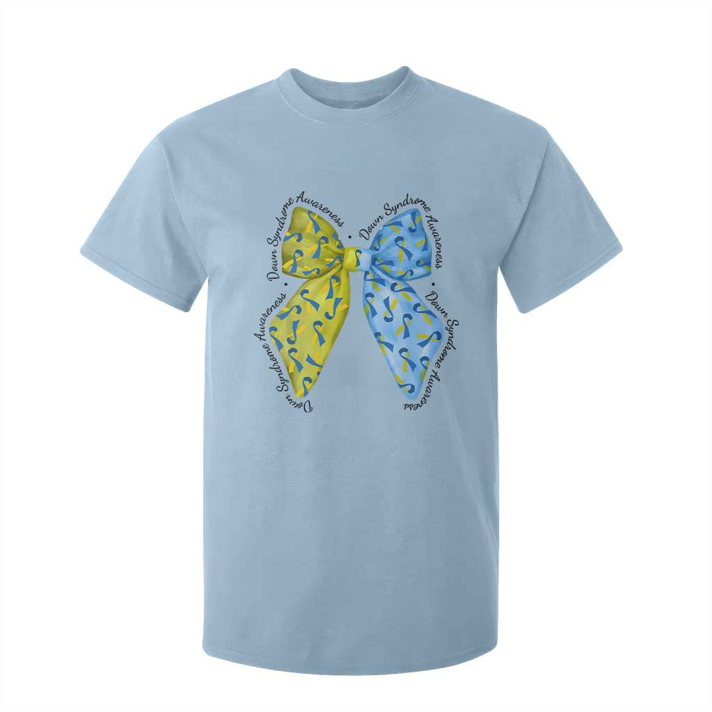 Down Syndrome Support Coquette Bow Ribbon T Shirt For Kid
