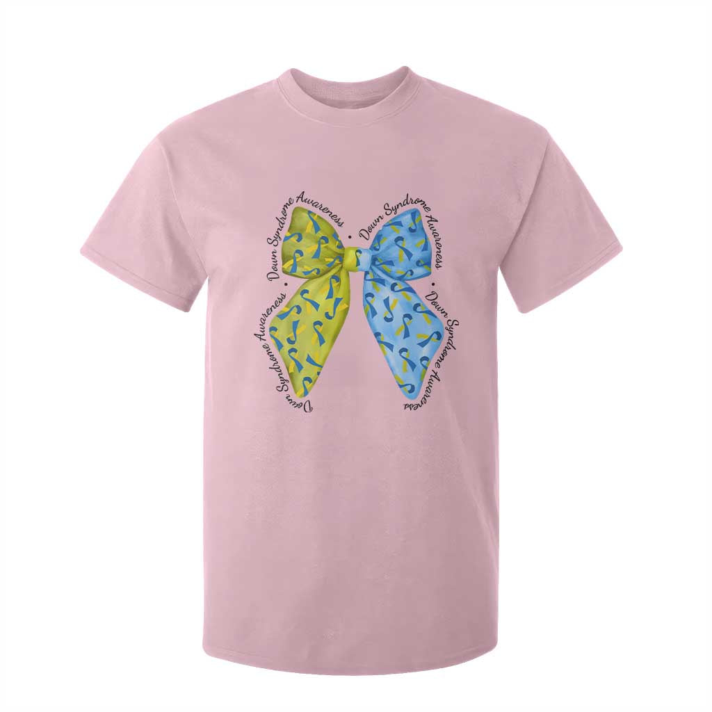 Down Syndrome Support Coquette Bow Ribbon T Shirt For Kid