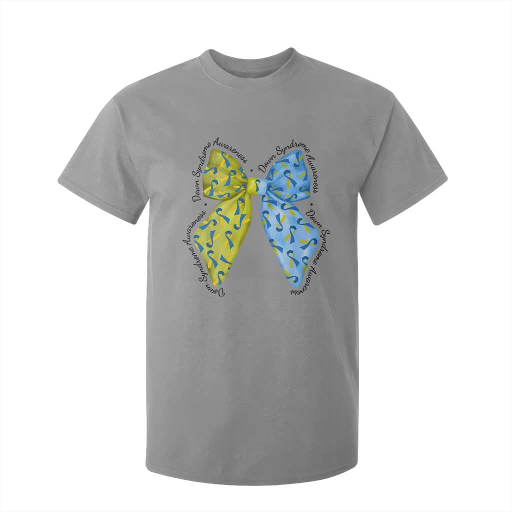 Down Syndrome Support Coquette Bow Ribbon T Shirt For Kid
