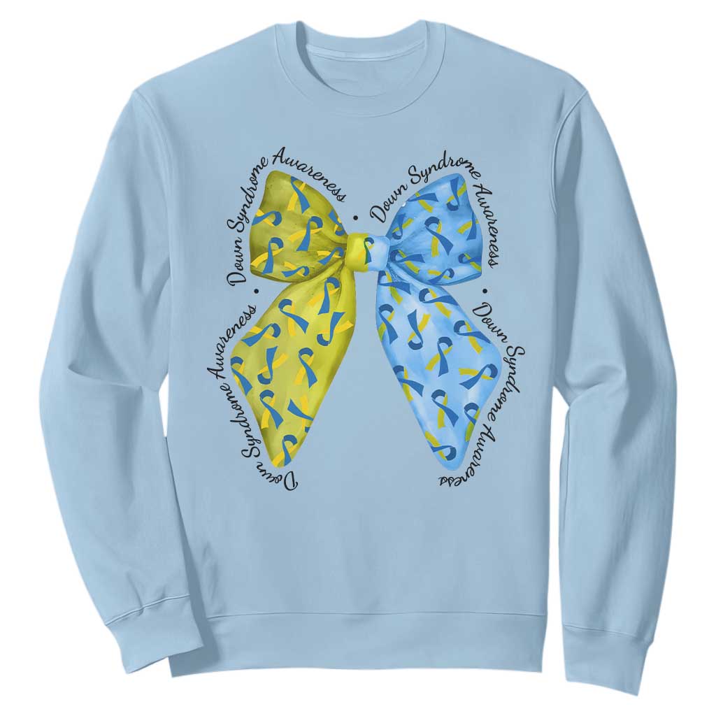 Down Syndrome Support Coquette Bow Ribbon Sweatshirt