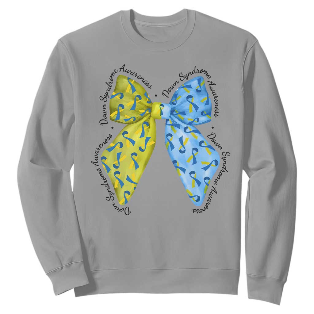 Down Syndrome Support Coquette Bow Ribbon Sweatshirt