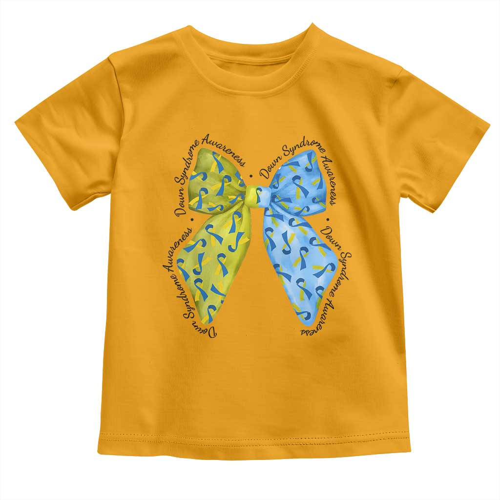 Down Syndrome Support Coquette Bow Ribbon Toddler T Shirt
