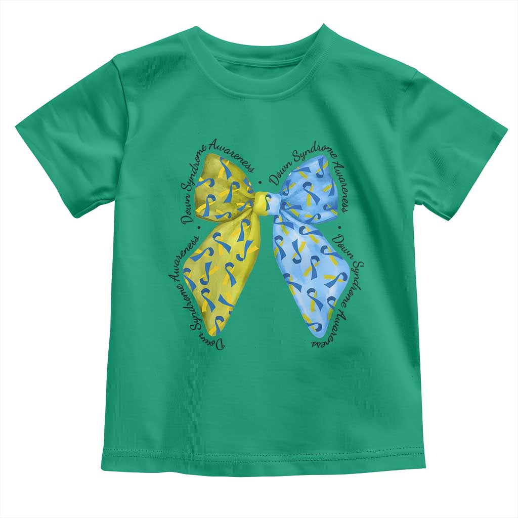 Down Syndrome Support Coquette Bow Ribbon Toddler T Shirt