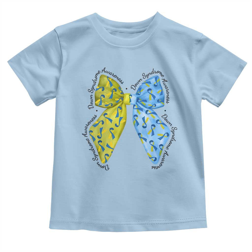Down Syndrome Support Coquette Bow Ribbon Toddler T Shirt