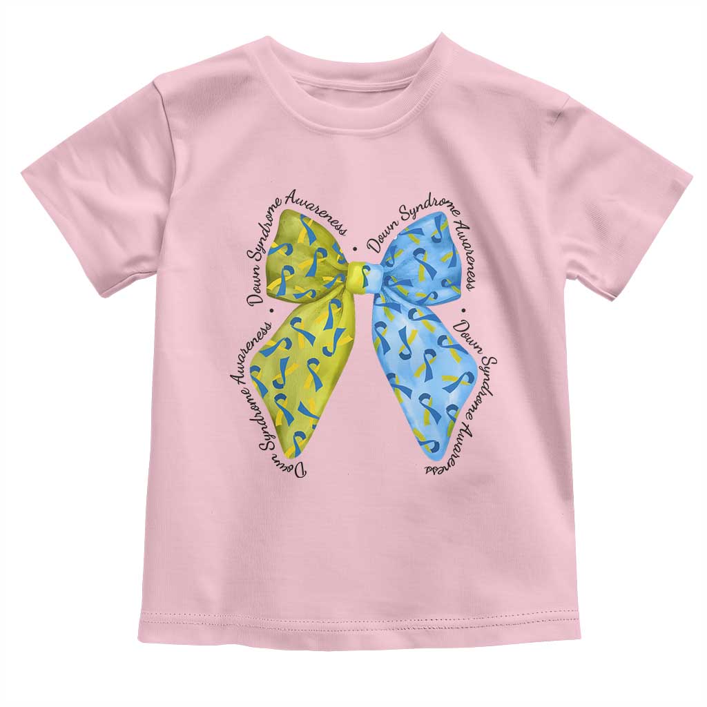 Down Syndrome Support Coquette Bow Ribbon Toddler T Shirt