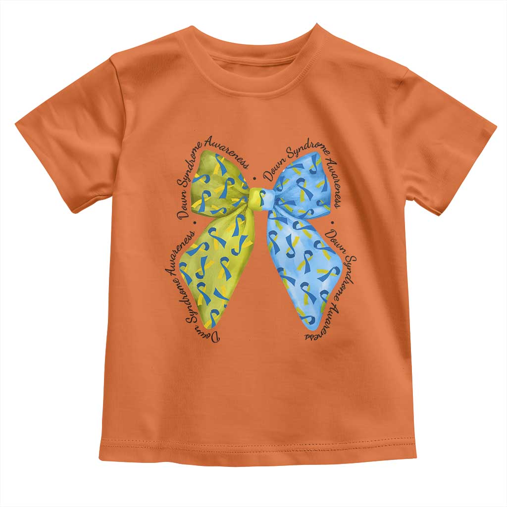 Down Syndrome Support Coquette Bow Ribbon Toddler T Shirt