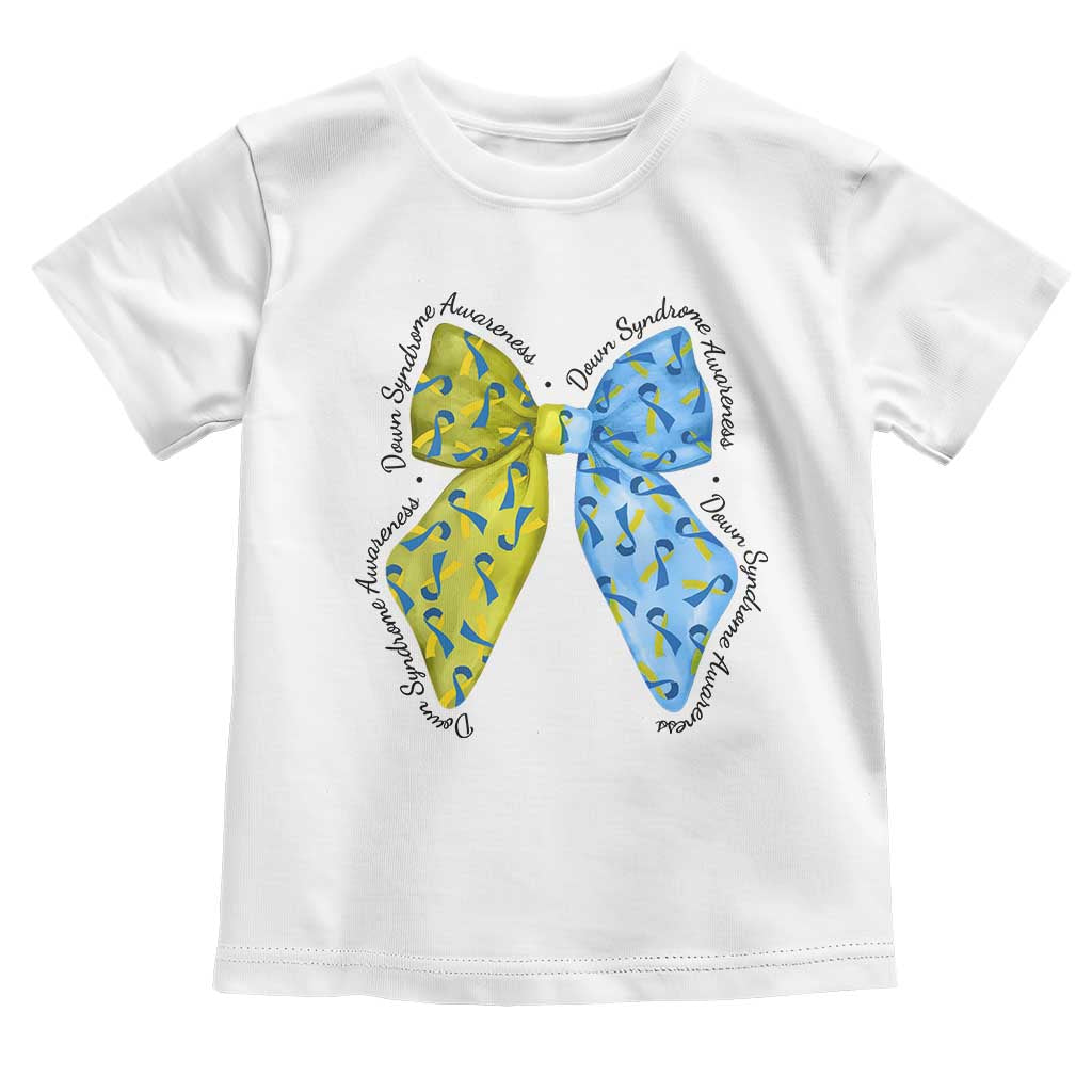 Down Syndrome Support Coquette Bow Ribbon Toddler T Shirt