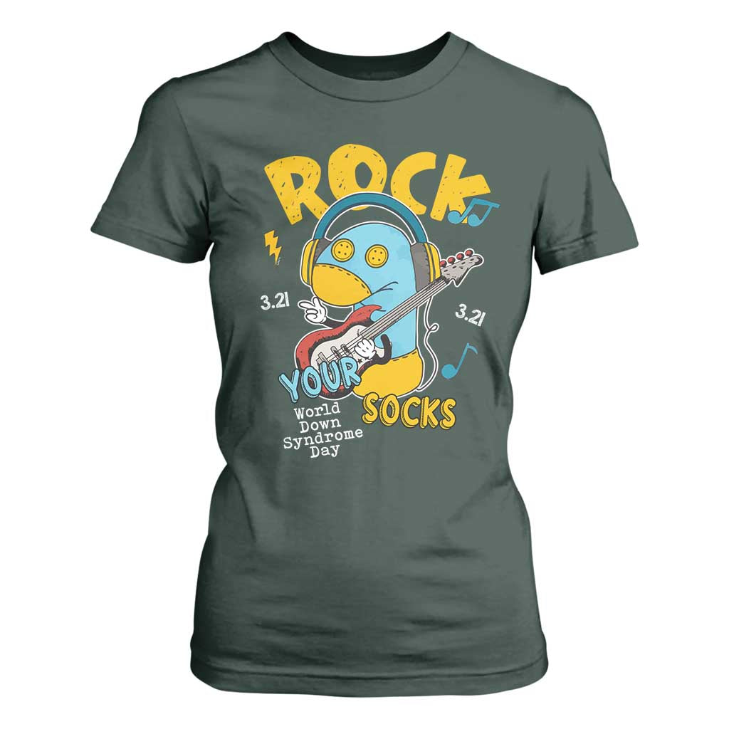 Funny Rock Your Socks T Shirt For Women World Down Syndrome Day WDSD