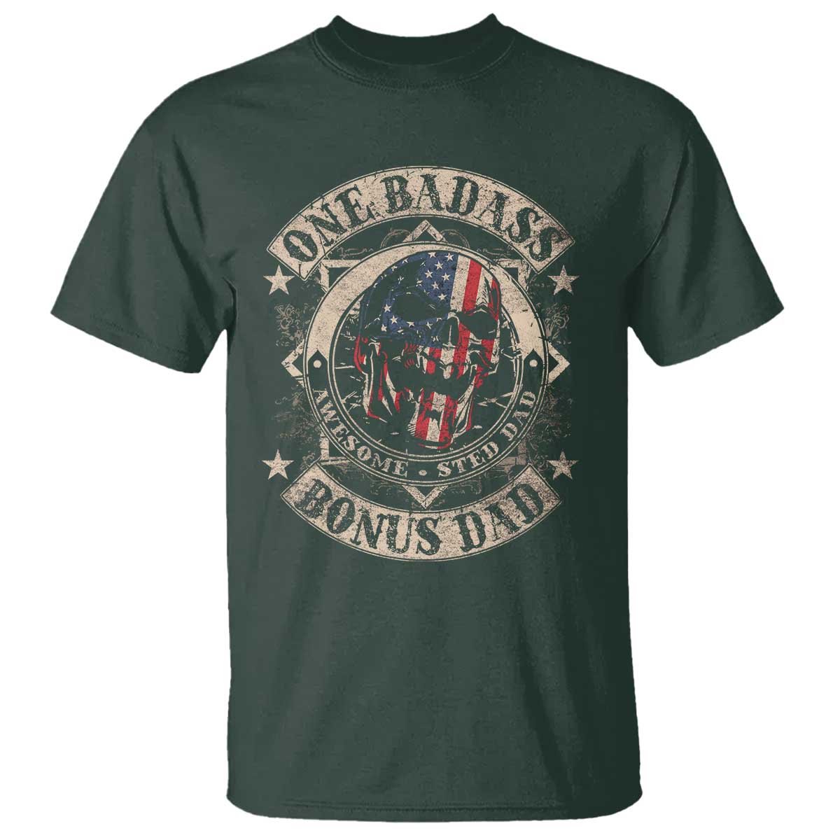 funny-one-badass-bonus-dad-t-shirt-awesome-step-dad-fathers-day-american-flag-skull