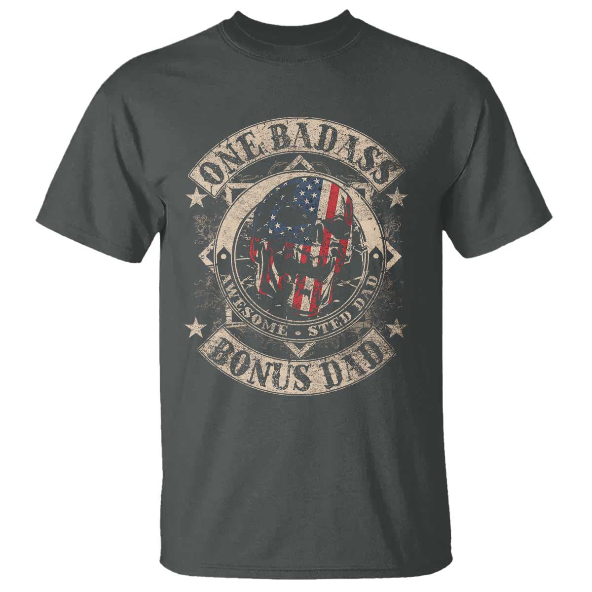 funny-one-badass-bonus-dad-t-shirt-awesome-step-dad-fathers-day-american-flag-skull