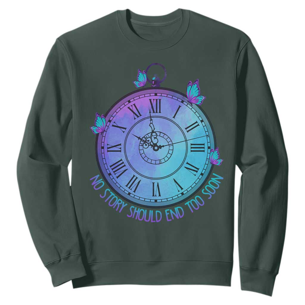 Suicide Prevention Support Sweatshirt No Story Should End Too Soon Butterfly Clock