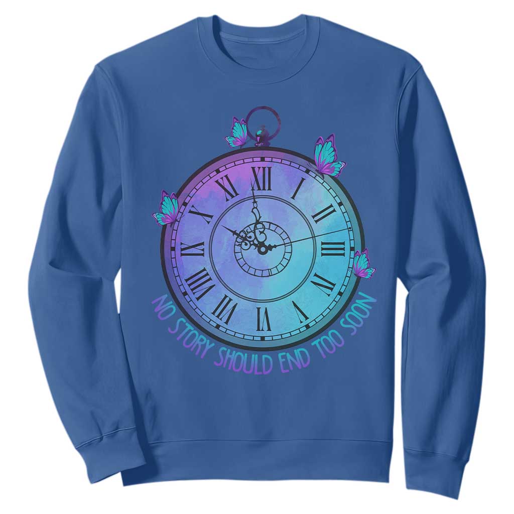 Suicide Prevention Support Sweatshirt No Story Should End Too Soon Butterfly Clock