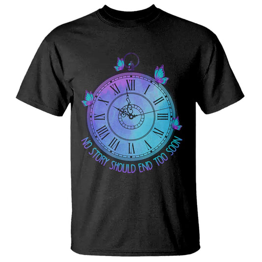 Suicide Prevention Support T Shirt No Story Should End Too Soon Butterfly Clock